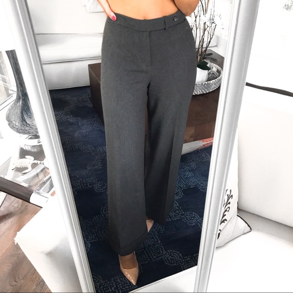 Ralph Lauren Pants - 🆕in! RALPH LAUREN GREY WOOL WIDE LEG DRESS PANTS!